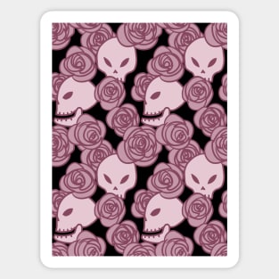 Skulls and Roses (Pink) Sticker